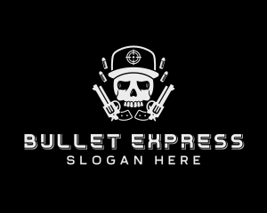 Bullets - Revolver Skull Combat logo design