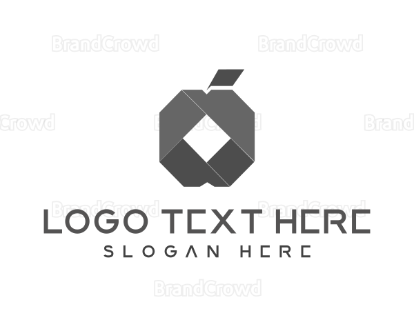 Geometric Origami Apple Logo