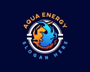 Hydropower - Fire Water Pipe HVAC logo design