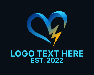 Volunteer - Thunder Flash Heart logo design