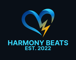Streaming - Thunder Flash Heart logo design