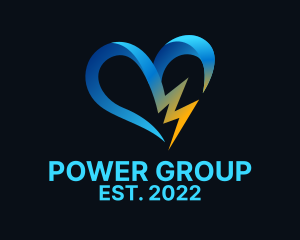 Equality - Thunder Flash Heart logo design