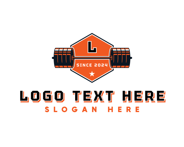 Lifting - Barbell Weights Fitness logo design
