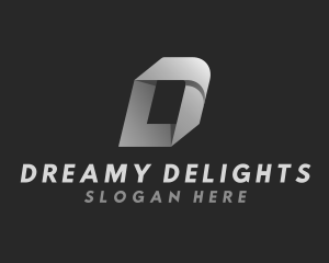 Advertising Origami Ribbon Letter D logo design