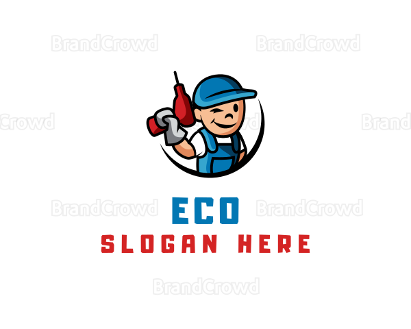 Handyman Builder Drill Logo