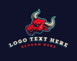 Bull Animal Horns logo design