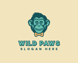 Monkey Bow Tie Fashion logo design