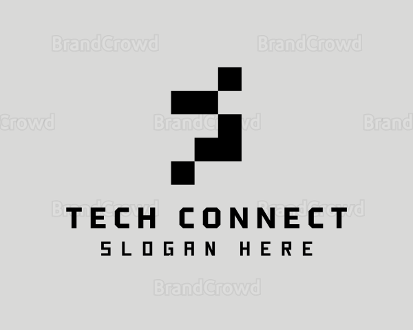 Cyber Tech Pixelation Logo