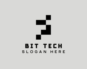 Cyber Tech Pixelation logo design