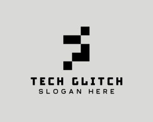 Cyber Tech Pixelation logo design