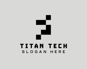 Cyber Tech Pixelation logo design