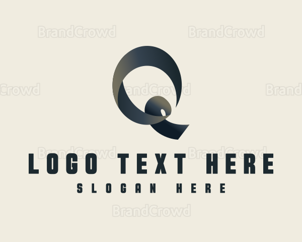 Creative Gradient Ribbon Letter Q Logo