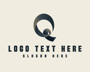 Company - Creative Gradient Ribbon Letter Q logo design