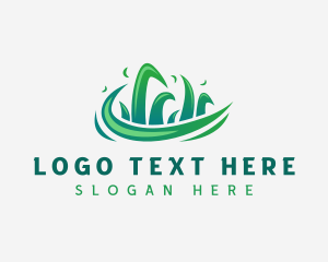 Vegetation - Grass Lawn Landscaping logo design