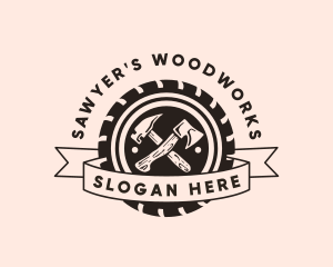 Hammer Axe Woodworking logo design