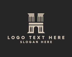 Column - Architecture Building Letter H logo design