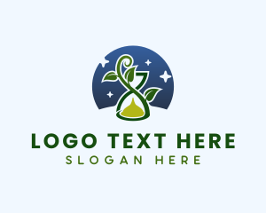 Spiritual - Hourglass Plant Stars logo design