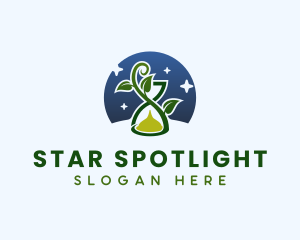 Hourglass Plant Stars logo design