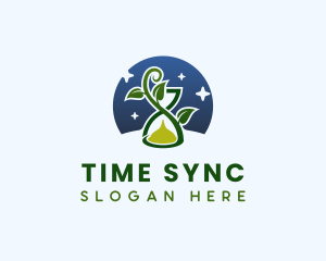 Hourglass Plant Stars logo design