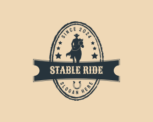 Horseback - Cowboy Horse Bar logo design