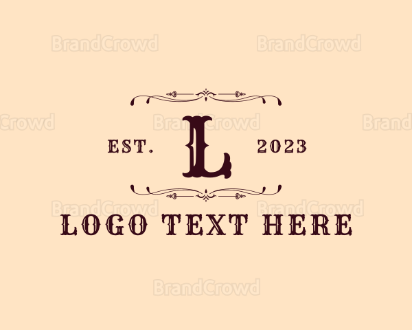 Vintage Western Retro Boutique Logo