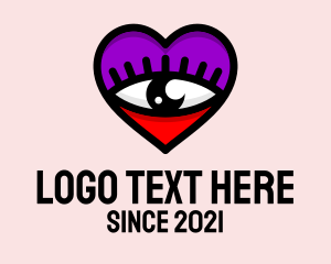 Eyelashes - Heart Eye Cosmetics logo design