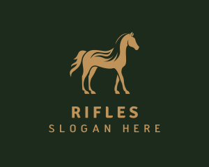 Gold Stallion Horse Logo