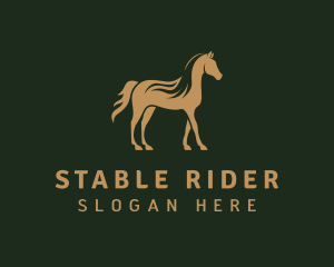 Gold Stallion Horse logo design