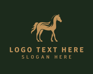 Horse Stable - Gold Stallion Horse logo design