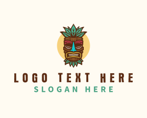 Maori Mask - Cultural Tribal Mask logo design