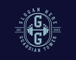 Dumbbell Gym Bodybuilding Logo