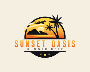 Tropical Beach Island logo design