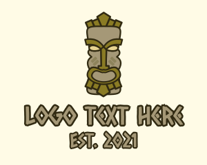 Ancient Civilization - Traditional Tiki Statue logo design