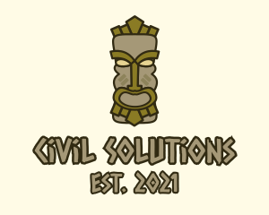 Traditional Tiki Statue logo design