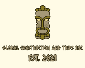 Halloween - Traditional Tiki Statue logo design