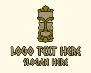 Traditional Tiki Statue Logo