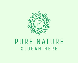 Eco Natural Organic Leaf logo design