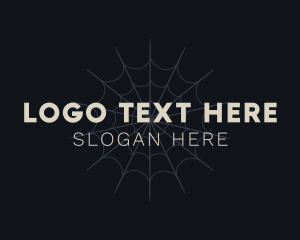 Haunted - Halloween Spider Web logo design