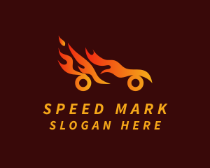 Orange Fast Car Fire logo design