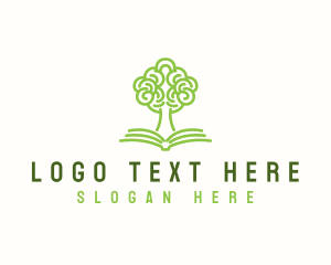 Teacher - Book Tree Library logo design