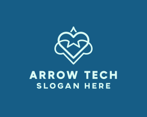 Futuristic Tech Heart logo design