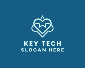 Futuristic Tech Heart logo design