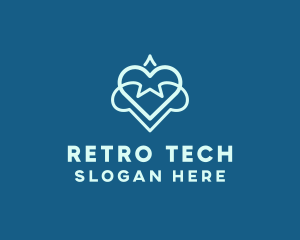 Futuristic Tech Heart logo design