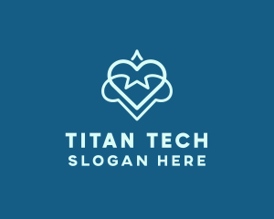 Futuristic Tech Heart logo design