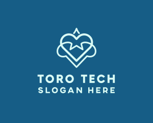 Futuristic Tech Heart logo design