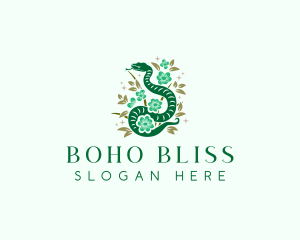 Flower Leaf Boho logo design