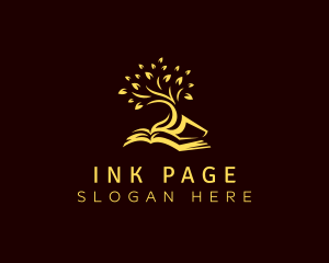 Tree Book Pages logo design