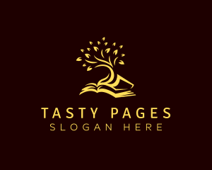 Tree Book Pages logo design