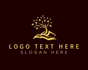 Knowledge - Tree Book Pages logo design