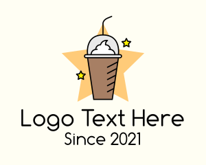 Caffeine - Star Frappe Drink logo design